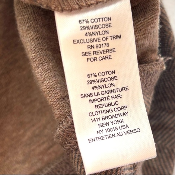 NWT Tahari Brown Viscose Textured Crop 3/4 Zip Long Sleeve Pullover Top (XXL) - Picture 14 of 16